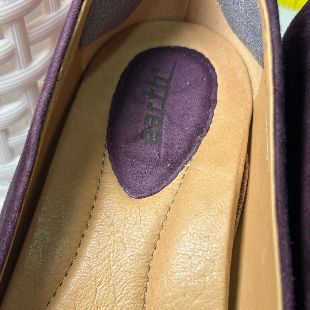 Earth suede Chic Plum Wedge‎ Shoes arch support size 8. Fc5
